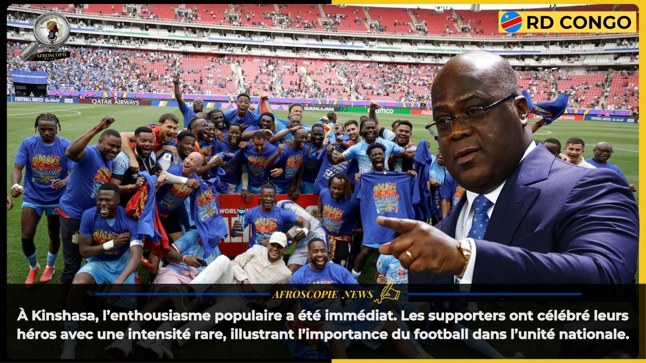 RDC : après la qualification historique, Tshisekedi promet véhicules et parcelles aux Léopards